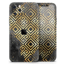 Karamfila Watercolor & Gold V2 - Vinyl Skin Wrap for iPhone 17 Pro Max, 17 Pro, 17 Air, 17, 16 & All Models — Soft Matte or Ultra Gloss