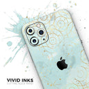 Karamfila Watercolor & Gold V7 - Vinyl Skin Wrap for iPhone 17 Pro Max, 17 Pro, 17 Air, 17, 16 & All Models — Soft Matte or Ultra Gloss