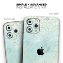 Karamfila Watercolor & Gold V7 - Vinyl Skin Wrap for iPhone 17 Pro Max, 17 Pro, 17 Air, 17, 16 & All Models — Soft Matte or Ultra Gloss
