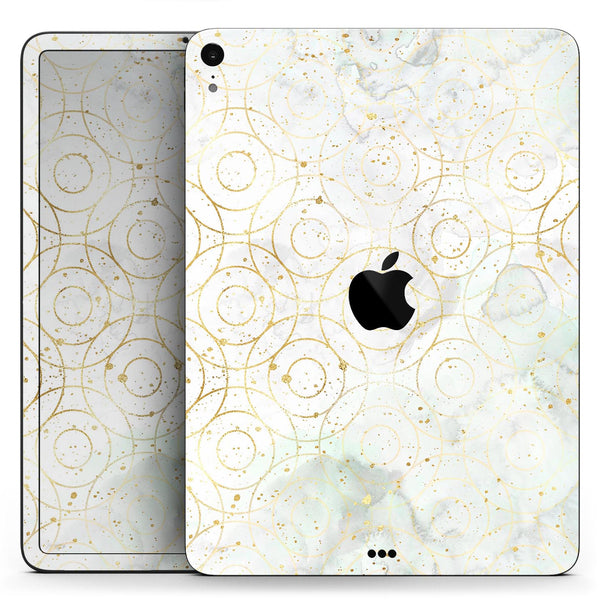 Karamfila Watercolor & Gold V8 - Full Body Skin Decal for the Apple iPad Pro 12.9", 11", 10.5", 9.7", Air or Mini (All Models Available)