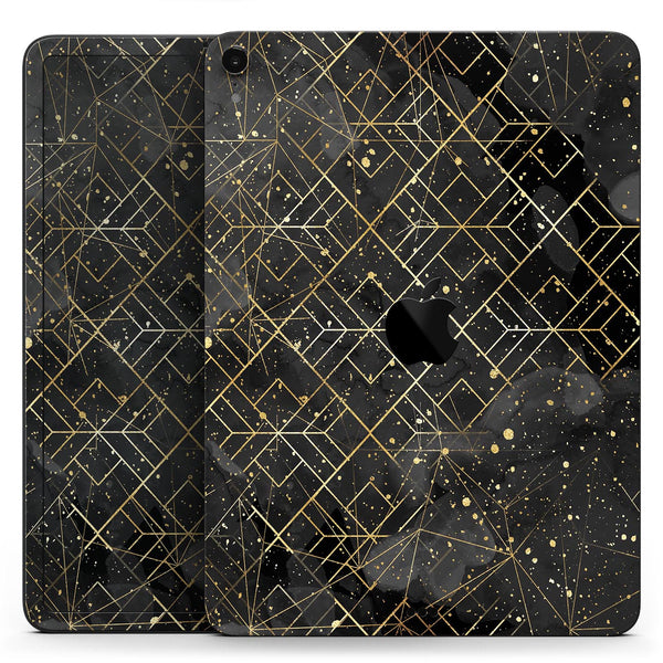 Karamfila Watercolor & Gold V9 - Full Body Skin Decal for the Apple iPad Pro 12.9", 11", 10.5", 9.7", Air or Mini (All Models Available)