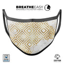 Karamfila Watercolor & Gold V11 - Made in USA Mouth Cover Unisex Anti-Dust Cotton Blend Reusable & Washable Face Mask with Adjustable Sizing for Adult or Child