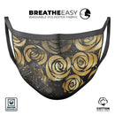Karamfila Watercolor & Gold V13 - Made in USA Mouth Cover Unisex Anti-Dust Cotton Blend Reusable & Washable Face Mask with Adjustable Sizing for Adult or Child