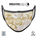Karamfila Watercolor & Gold V14 - Made in USA Mouth Cover Unisex Anti-Dust Cotton Blend Reusable & Washable Face Mask with Adjustable Sizing for Adult or Child