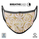 Karamfila Watercolor & Gold V1 - Made in USA Mouth Cover Unisex Anti-Dust Cotton Blend Reusable & Washable Face Mask with Adjustable Sizing for Adult or Child