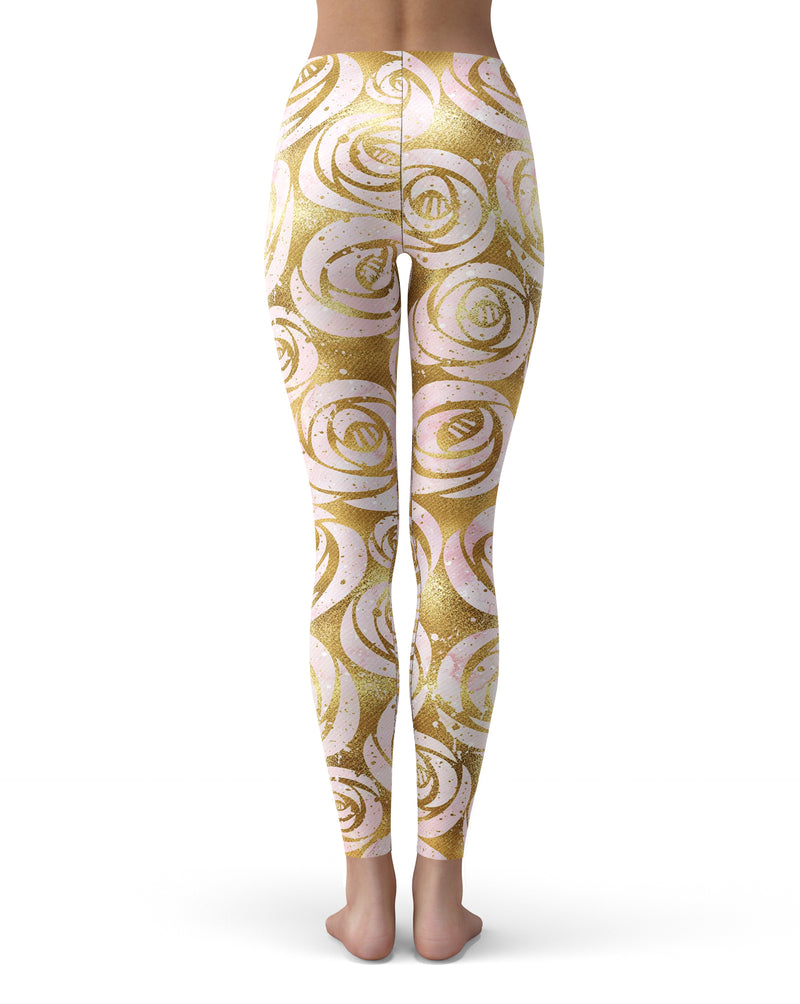 Karamfila Watercolor & Gold V1 - All Over Print Womens Leggings / Yoga or Workout Pants