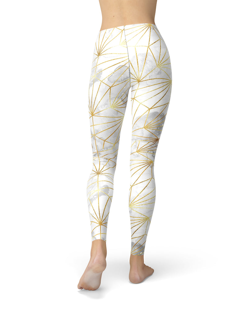 Karamfila Watercolor & Gold V4 - All Over Print Womens Leggings / Yoga or Workout Pants