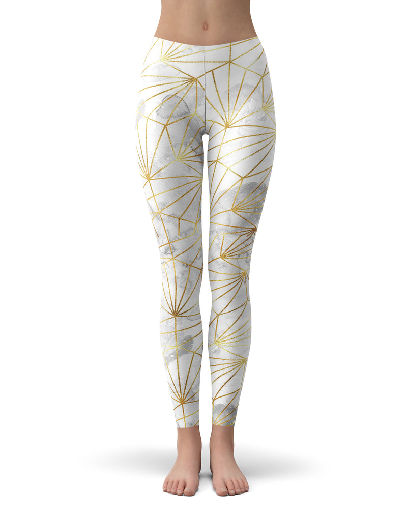 Karamfila Watercolor & Gold V4 - All Over Print Womens Leggings / Yoga or Workout Pants