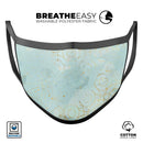 Karamfila Watercolor & Gold V7 - Made in USA Mouth Cover Unisex Anti-Dust Cotton Blend Reusable & Washable Face Mask with Adjustable Sizing for Adult or Child