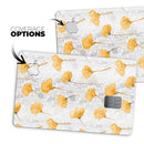 Karamfila Yellow & Gray Floral V10 - Premium Protective Decal Skin-Kit for the Apple Credit Card