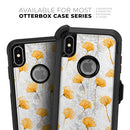 Karamfila Yellow & Gray Floral V10 - Skin Kit for the iPhone OtterBox Cases