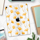 Karamfila Yellow & Gray Floral V10 - Full Body Skin Decal for the Apple iPad Pro 12.9", 11", 10.5", 9.7", Air or Mini (All Models Available)