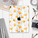 Karamfila Yellow & Gray Floral V10 - Full Body Skin Decal for the Apple iPad Pro 12.9", 11", 10.5", 9.7", Air or Mini (All Models Available)