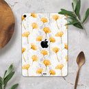 Karamfila Yellow & Gray Floral V10 - Full Body Skin Decal for the Apple iPad Pro 12.9", 11", 10.5", 9.7", Air or Mini (All Models Available)