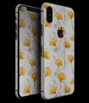 Karamfila Yellow & Gray Floral V10 - iPhone XS MAX, XS/X, 8/8+, 7/7+, 5/5S/SE Skin-Kit (All iPhones Available)