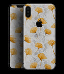 Karamfila Yellow & Gray Floral V10 - iPhone XS MAX, XS/X, 8/8+, 7/7+, 5/5S/SE Skin-Kit (All iPhones Available)