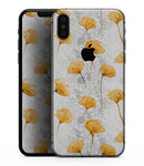 Karamfila Yellow & Gray Floral V10 - iPhone XS MAX, XS/X, 8/8+, 7/7+, 5/5S/SE Skin-Kit (All iPhones Available)