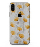 Karamfila Yellow & Gray Floral V10 - iPhone XS MAX, XS/X, 8/8+, 7/7+, 5/5S/SE Skin-Kit (All iPhones Available)