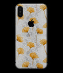 Karamfila Yellow & Gray Floral V10 - iPhone XS MAX, XS/X, 8/8+, 7/7+, 5/5S/SE Skin-Kit (All iPhones Available)