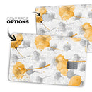 Karamfila Yellow & Gray Floral V11 - Premium Protective Decal Skin-Kit for the Apple Credit Card