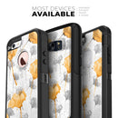 Karamfila Yellow & Gray Floral V11 - Skin Kit for the iPhone OtterBox Cases