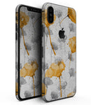 Karamfila Yellow & Gray Floral V11 - iPhone XS MAX, XS/X, 8/8+, 7/7+, 5/5S/SE Skin-Kit (All iPhones Available)