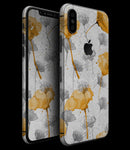 Karamfila Yellow & Gray Floral V11 - iPhone XS MAX, XS/X, 8/8+, 7/7+, 5/5S/SE Skin-Kit (All iPhones Available)