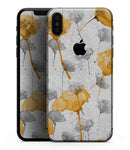 Karamfila Yellow & Gray Floral V11 - iPhone XS MAX, XS/X, 8/8+, 7/7+, 5/5S/SE Skin-Kit (All iPhones Available)