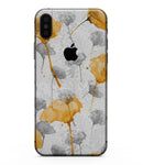 Karamfila Yellow & Gray Floral V11 - iPhone XS MAX, XS/X, 8/8+, 7/7+, 5/5S/SE Skin-Kit (All iPhones Available)
