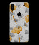Karamfila Yellow & Gray Floral V11 - iPhone XS MAX, XS/X, 8/8+, 7/7+, 5/5S/SE Skin-Kit (All iPhones Available)