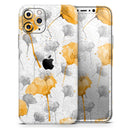 Karamfila Yellow & Gray Floral V11  - Protective Skin Wrap & Decal – Compatible with iPhone SE to iPhone 17 Pro Max (All Models)