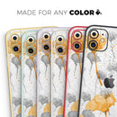Karamfila Yellow & Gray Floral V11  - Protective Skin Wrap & Decal – Compatible with iPhone SE to iPhone 17 Pro Max (All Models)