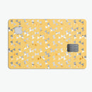 Karamfila Yellow & Gray Floral V12 - Premium Protective Decal Skin-Kit for the Apple Credit Card