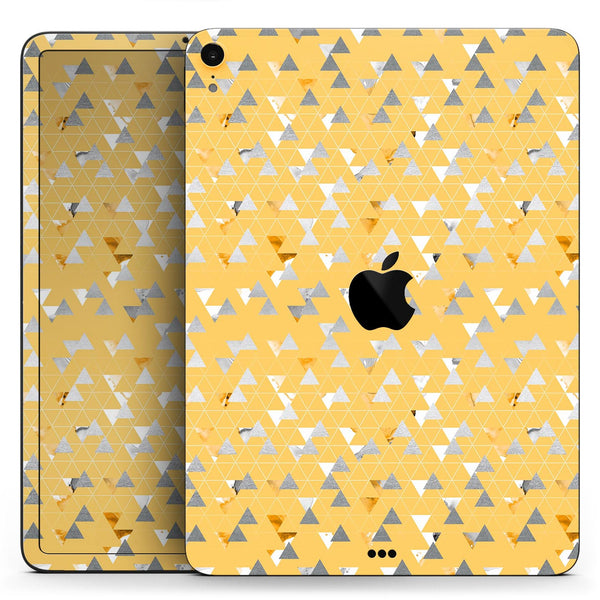 Karamfila Yellow & Gray Floral V12 - Full Body Skin Decal for the Apple iPad Pro 12.9", 11", 10.5", 9.7", Air or Mini (All Models Available)