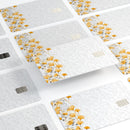 Karamfila Yellow & Gray Floral V14 - Premium Protective Decal Skin-Kit for the Apple Credit Card