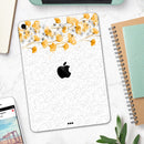 Karamfila Yellow & Gray Floral V14 - Full Body Skin Decal for the Apple iPad Pro 12.9", 11", 10.5", 9.7", Air or Mini (All Models Available)