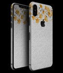 Karamfila Yellow & Gray Floral V14 - iPhone XS MAX, XS/X, 8/8+, 7/7+, 5/5S/SE Skin-Kit (All iPhones Available)