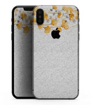 Karamfila Yellow & Gray Floral V14 - iPhone XS MAX, XS/X, 8/8+, 7/7+, 5/5S/SE Skin-Kit (All iPhones Available)
