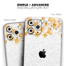 Karamfila Yellow & Gray Floral V14  - Protective Skin Wrap & Decal – Compatible with iPhone SE to iPhone 17 Pro Max (All Models)