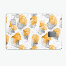 Karamfila Yellow & Gray Floral V15 - Premium Protective Decal Skin-Kit for the Apple Credit Card