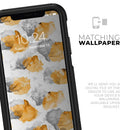 Karamfila Yellow & Gray Floral V15 - Skin Kit for the iPhone OtterBox Cases