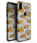 Karamfila Yellow & Gray Floral V15 - iPhone XS MAX, XS/X, 8/8+, 7/7+, 5/5S/SE Skin-Kit (All iPhones Available)