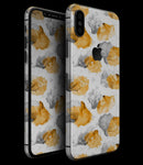 Karamfila Yellow & Gray Floral V15 - iPhone XS MAX, XS/X, 8/8+, 7/7+, 5/5S/SE Skin-Kit (All iPhones Available)