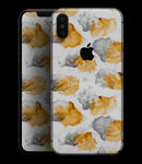 Karamfila Yellow & Gray Floral V15 - iPhone XS MAX, XS/X, 8/8+, 7/7+, 5/5S/SE Skin-Kit (All iPhones Available)