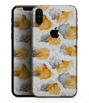 Karamfila Yellow & Gray Floral V15 - iPhone XS MAX, XS/X, 8/8+, 7/7+, 5/5S/SE Skin-Kit (All iPhones Available)