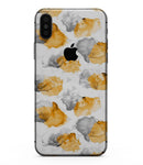 Karamfila Yellow & Gray Floral V15 - iPhone XS MAX, XS/X, 8/8+, 7/7+, 5/5S/SE Skin-Kit (All iPhones Available)