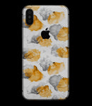 Karamfila Yellow & Gray Floral V15 - iPhone XS MAX, XS/X, 8/8+, 7/7+, 5/5S/SE Skin-Kit (All iPhones Available)