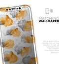 Karamfila Yellow & Gray Floral V15  - Protective Skin Wrap & Decal – Compatible with iPhone SE to iPhone 17 Pro Max (All Models)