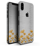 Karamfila Yellow & Gray Floral V16 - iPhone XS MAX, XS/X, 8/8+, 7/7+, 5/5S/SE Skin-Kit (All iPhones Available)