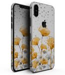 Karamfila Yellow & Gray Floral V1 - iPhone XS MAX, XS/X, 8/8+, 7/7+, 5/5S/SE Skin-Kit (All iPhones Available)